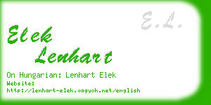 elek lenhart business card